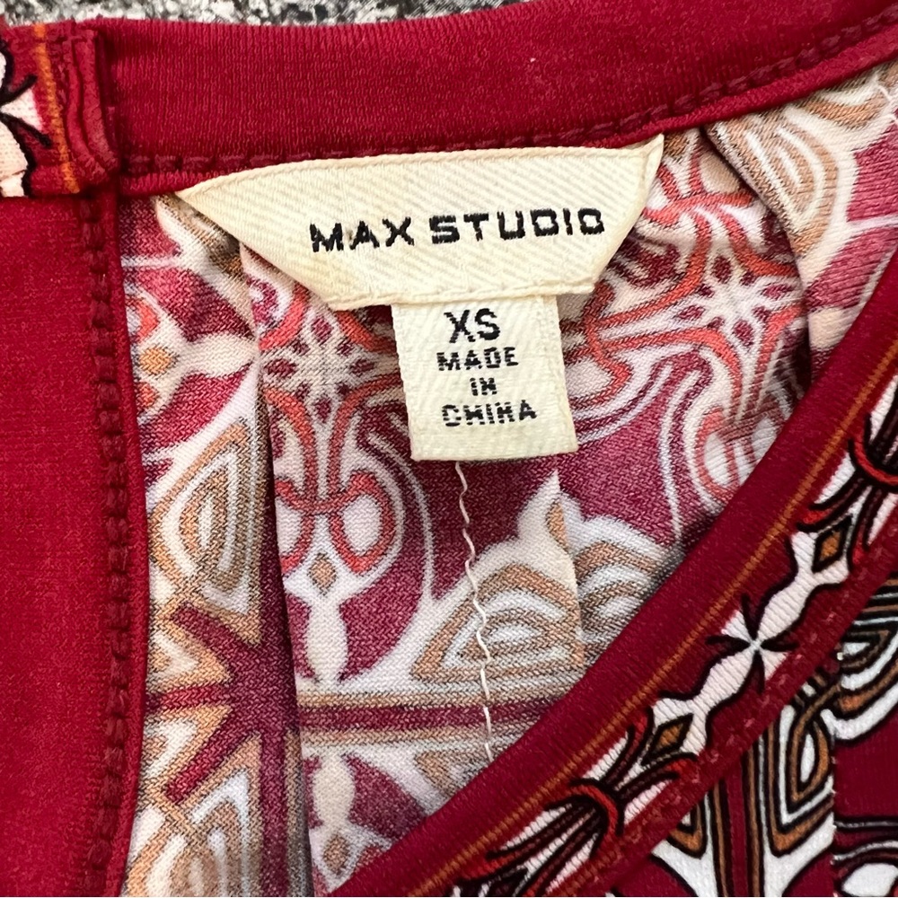 Max Studio Rose-Red Sleeveless Fit-and-Flare Dress, Size XS - Picture 7 of 7